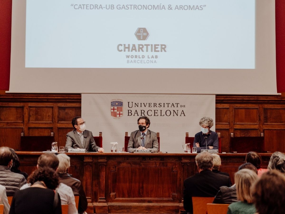 Presentació de la “Càtedra Universitat de Barcelona Gastronomia i Aromes Chartier World LAB Barcelona”.