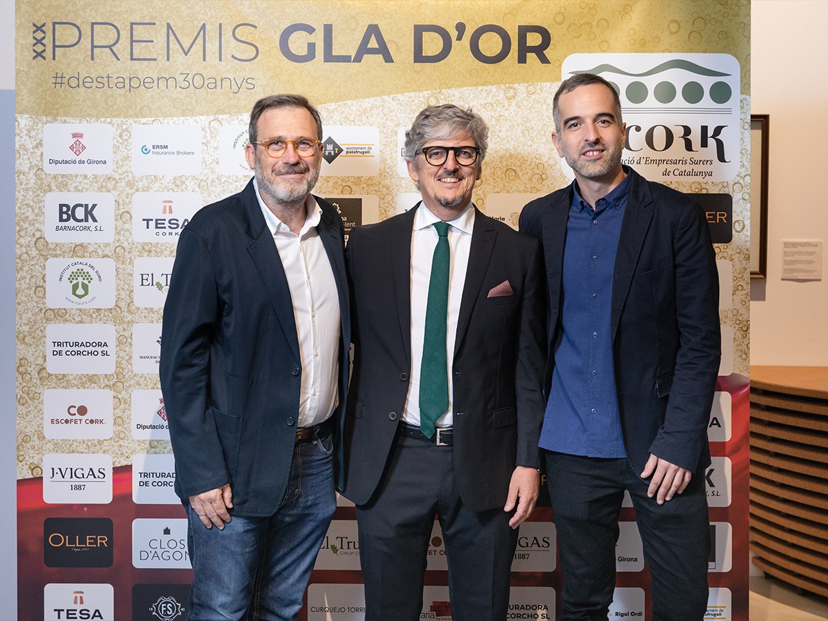 Tono Folguera, Joan Puig i Mikel Gurrea als XXX Premis Gla d'Or.