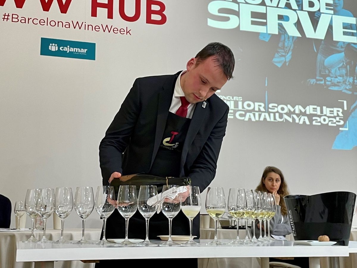 Cyril Vermuelen durant el Concurs Millor Sommelier de Catalunya 2025.